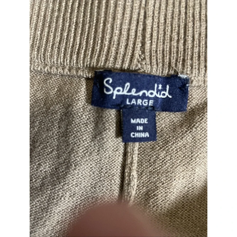 Splendid Taupe Knit Wide Leg Ribbed Sweater Lounge Pants Women's Size Large